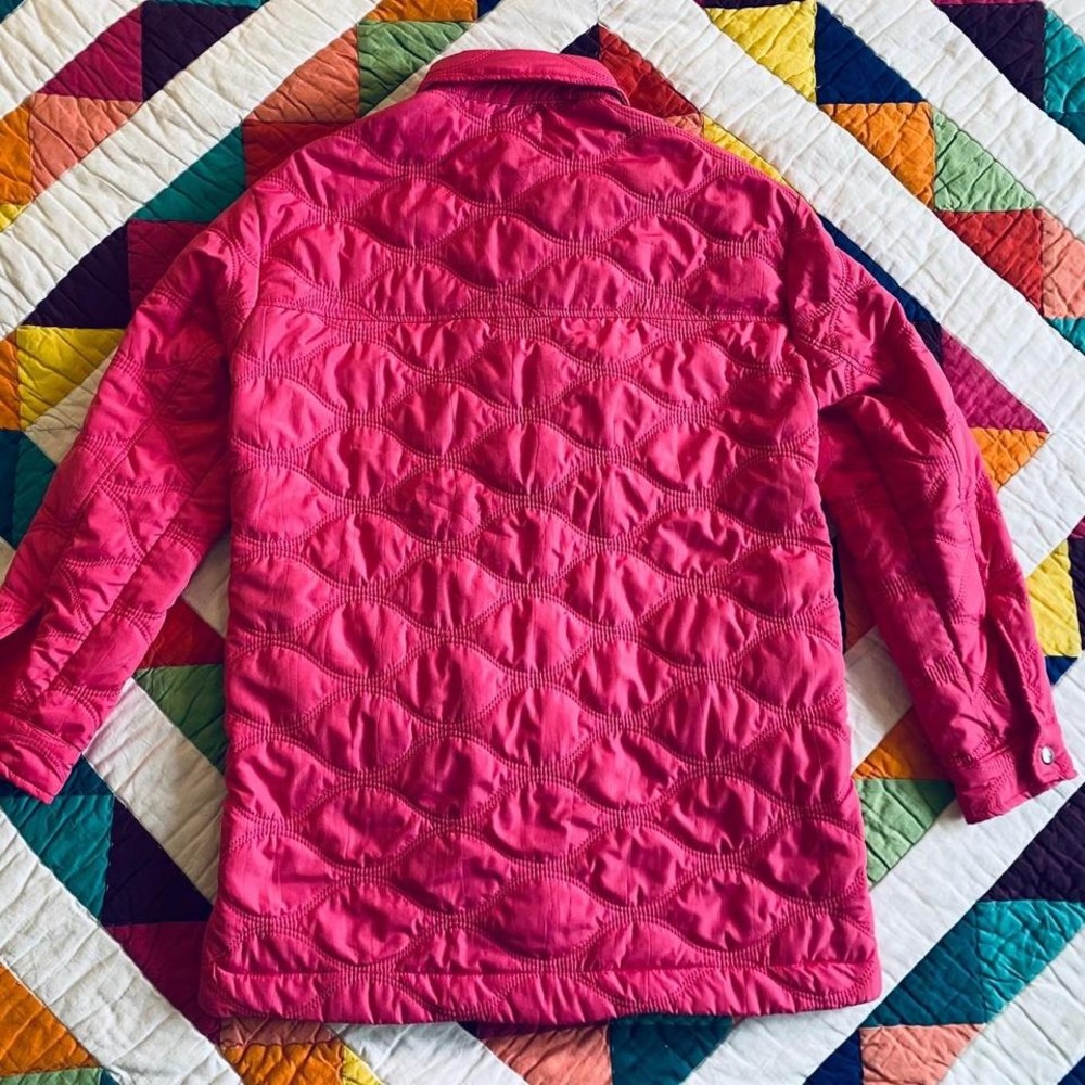 Upcycled Pink Quilted Jacket with Serape Print Patchwork - Picture 7 of 7